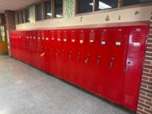 run of lockers, 23 sections of 1 doors