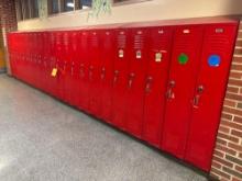 run of lockers, 23 sections of 1 doors