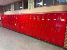 run of lockers, 23 sections of 1 doors