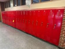run of lockers, 23 sections of 1 doors