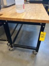 6 ft work bench on wheels with power strips - maintance garage