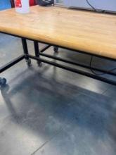 6 Ft work bench on wheels with power strip - maintance garage