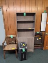 Modern bookcase, Shredder, office and folding chair, room 1401