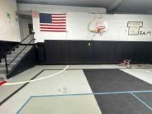 Black padded wall mats - old school gym