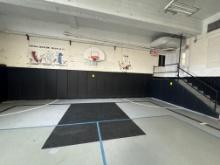 Black padded wall mats - old school gym