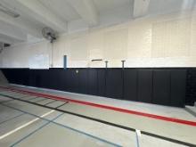 Black padded wall mats - old school gym