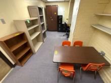 Contents of Room 1402 Youth Tables and Chairs, Filing Cabinets, Metal Desk, Office Chairs, Book