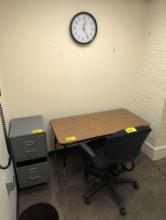 Contents of room 1404, Table, chair, file cabinet