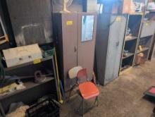 Metal cabinets, locker, hardware bin and hardware items, room 1407