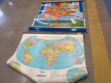 World Map, US Map - Room 2405