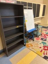 Assorted metal carts, metal shelf, clock - 2408