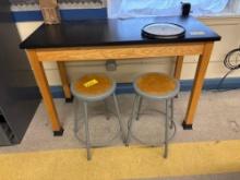 High Top Table, (2) Stools, Clock, Whiteboard - Room 2404