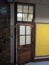 Early classroom door and Transom window set, room 2401