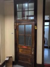 Early classroom door and Transom window set, room 2402