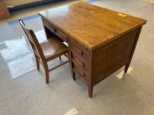 Wooden Teacher Desk with Chair - Room 3414