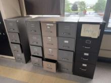 (5) Metal 4 drawer file cabinets, room 3401