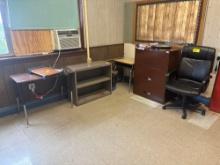 Office Chair, Metal Book Case, File Cabinet, Desk and Table - Room 3412