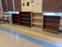 Wooden and Metal Bookcases, Plastic Organizer, Oak Table - Room 3411