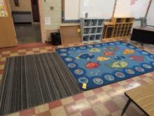 Pair of school rugs and clock, room 1503