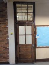 Early classroom door and Transom window set, room 3409