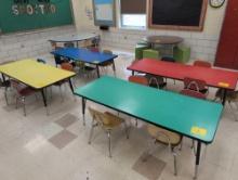4 Youth work tables with 21 chairs, room 1602