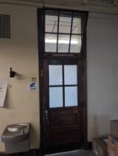 Early classroom door and Transom window set, room 3410