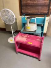 Book Carts, Fan, Stool - 3rd Floor Of Old High School
