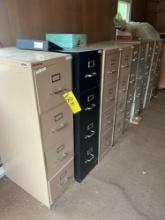 ( 9 ) 4 drawer file cabinets - outside garage