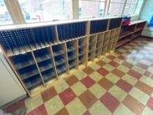 Wood shelf and 2 wood cubby/organizers - 1502