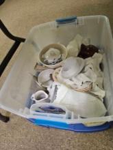 Tote of kitchen items