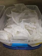Tote of glassware