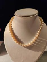 Vintage pearl necklace with sterling clasp