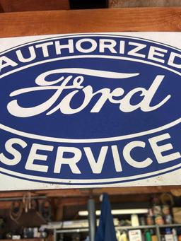 Ford Authorized Service Porcelain Sign