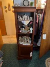 Cabinet with Precious Moments, Glassware, Figurines, Candles