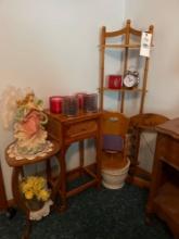 Wood End Stands, Clock, Candles, Animal Figurines