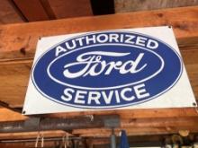 Ford Authorized Service Porcelain Sign