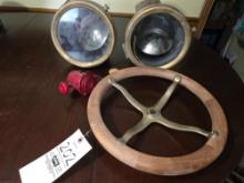 Early Car Lights, Horn, Steering Wheel