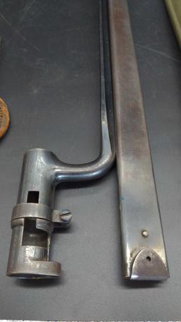Lot of (3) US Military bayonets and scabbards