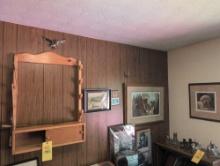 Gun rack, pencil signed prints, Paul Clark, John Weiss