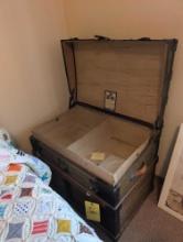 Antique slat top trunk