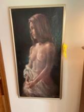 Vintage nude oil on canvas - signed