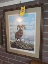 Ray Harm Rocky Mountain Bighorn Sheep framed print pencil personalized