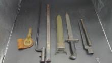 Lot of (3) US Military bayonets and scabbards