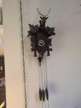 German Stag themed Cuckoo clock with weights