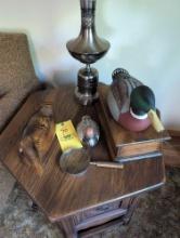 Decorative wood duck decor and magnifying glass