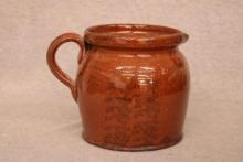 Redware Small Pitcher with Manganese Decoration