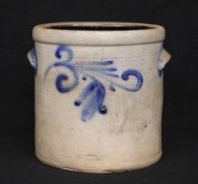 Stoneware Crock with Cobalt Decoration