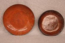 2 Early Redware Plates