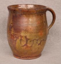 Southern Alkaline-Glazed Stoneware Mug with Strap Handle"