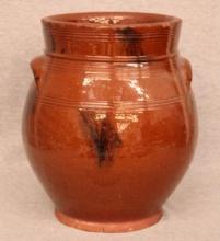 Redware 10" Jar with Manganese Decoration